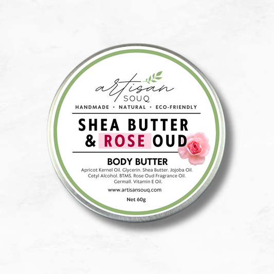 Shea Butter & Rose Oud Natural Handmade Moisturizing Body Butter - 60g