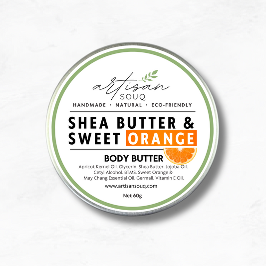 Shea Butter & Sweet Orange Natural Handmade Moisturizing Body Butter - 60g